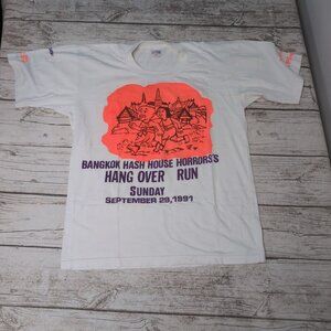 Vintage Single Stitch Bankok Hash House Horrors 1991 Graphic T Shirt Size 44